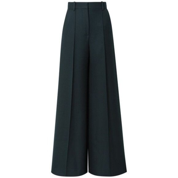 The Row Pants - THE ROW Isla High-Waist Wide-Leg Pants – Dark Peacock Green – Size 2 – NWT